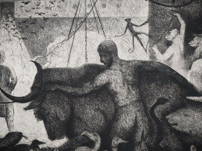 Jean-Marie ESTEBE : La vielle pompe, Gravure originale (photo de détail 5) - Crédit photo : Galerie Art.Paris