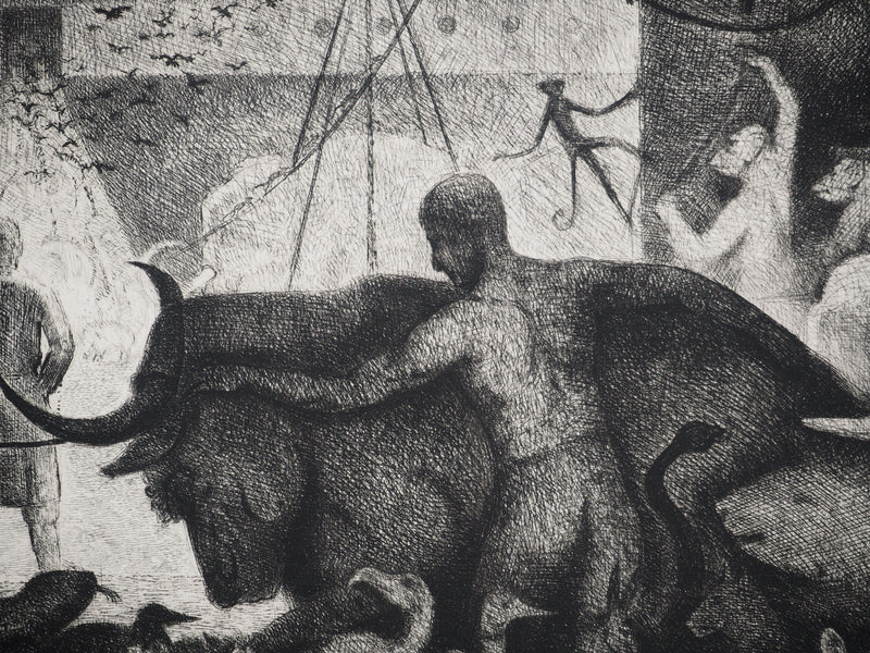 Jean-Marie ESTEBE : La vielle pompe, Gravure originale (photo de détail 5) - Crédit photo : Galerie Art.Paris