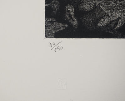 Jean-Marie ESTEBE : La vielle pompe, Gravure originale (photo de détail 6) - Crédit photo : Galerie Art.Paris