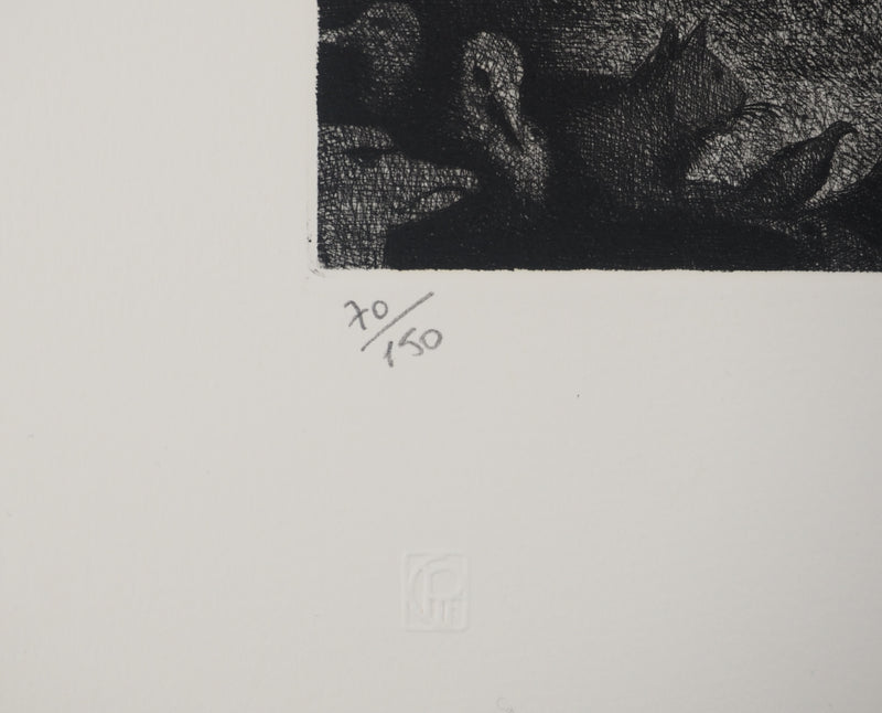 Jean-Marie ESTEBE : La vielle pompe, Gravure originale (photo de détail 6) - Crédit photo : Galerie Art.Paris
