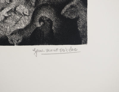 Jean-Marie ESTEBE : La vielle pompe, Gravure originale (photo de détail 2) - Crédit photo : Galerie Art.Paris