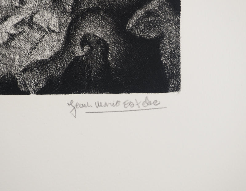 Jean-Marie ESTEBE : La vielle pompe, Gravure originale (photo de détail 2) - Crédit photo : Galerie Art.Paris