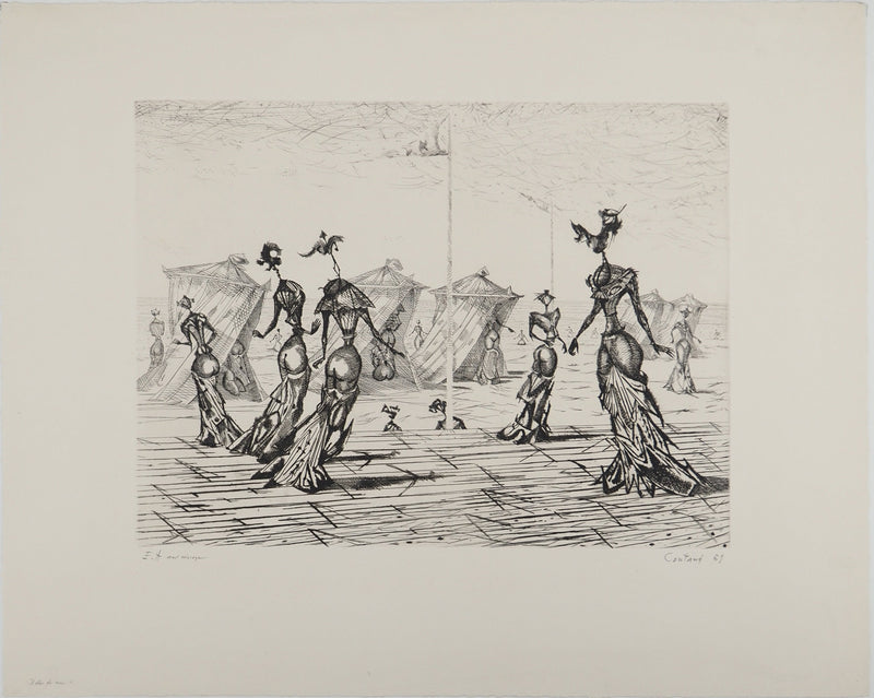 Lucien COUTAUD : Belles de mer, Gravure originale (vue générale) - Crédit photo : Galerie Art.Paris