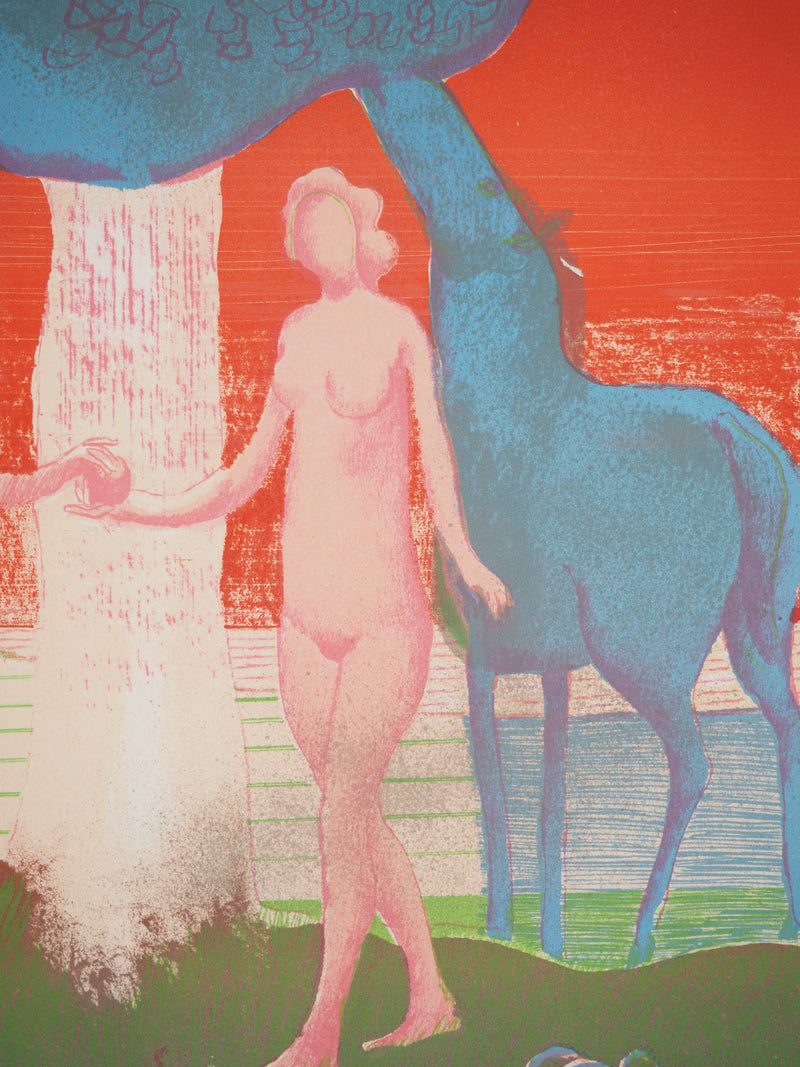 Paul GUIRAMAND : Adam et Eve, Lithographie originale (photo de détail 5) - Crédit photo : Galerie Art.Paris