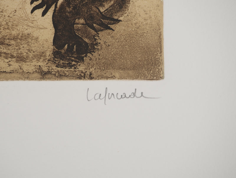 Roland LAFORCADE : Otarie romantique, Gravure originale (photo de détail 2) - Crédit photo : Galerie Art.Paris