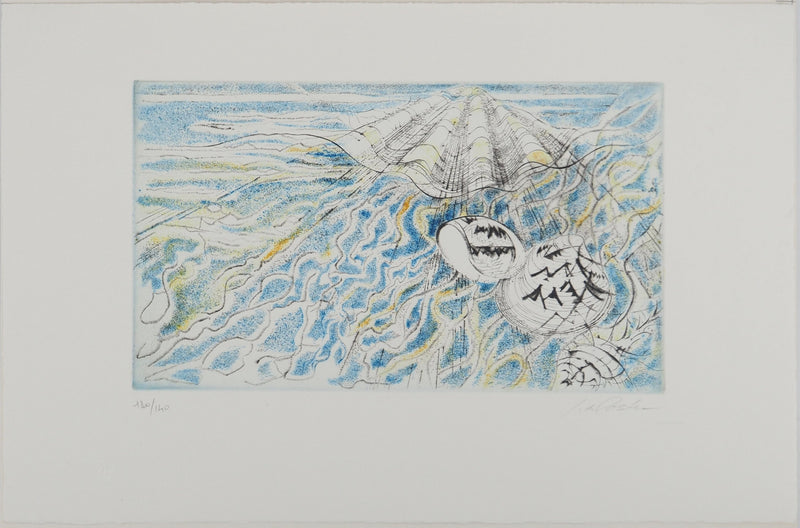 Germaine DE COSTER : Les coquillages, Gravure originale (vue générale) - Crédit photo : Galerie Art.Paris