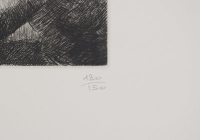 Etienne BOUCHAUD : Après-midi en terrasse, Gravure originale (photo de détail 6) - Crédit photo : Galerie Art.Paris