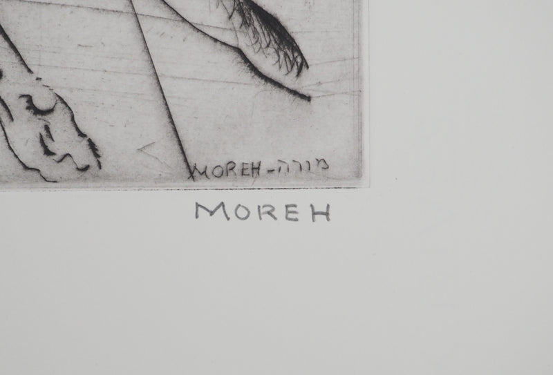 Mordecaï MOREH : Les chats , Gravure originale (photo de détail 2) - Crédit photo : Galerie Art.Paris