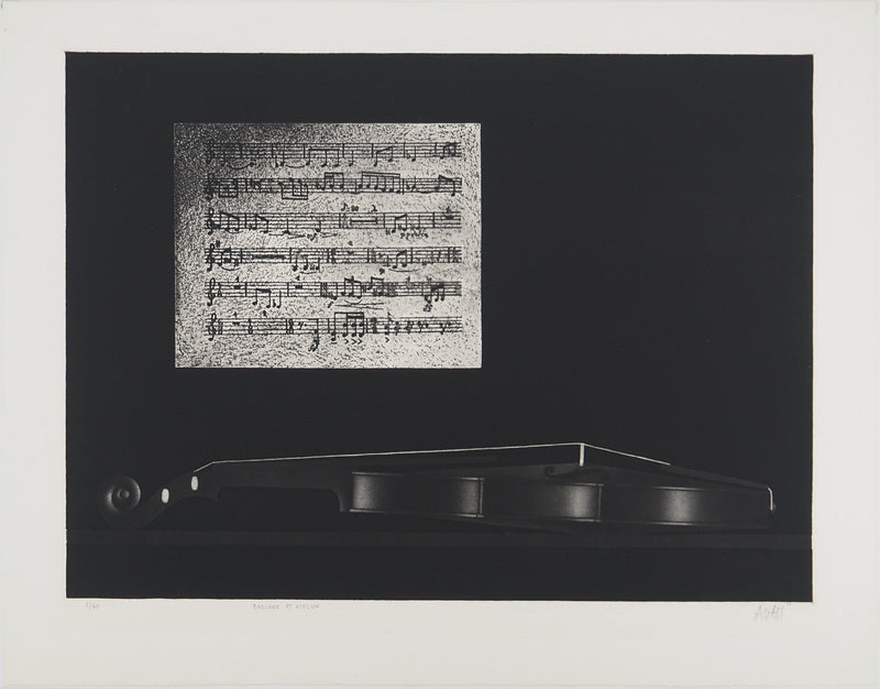 Mario AVATI : Ballade et violon, Gravure originale (vue générale) - Crédit photo : Galerie Art.Paris