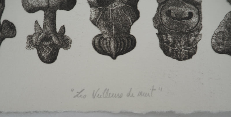 Thomas FOUQUE : Les veilleurs de nuit, Gravure originale signée