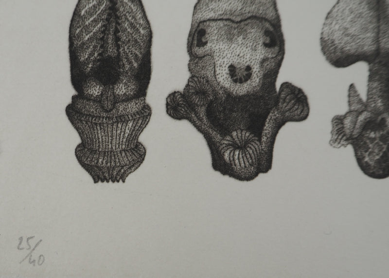 Thomas FOUQUE : Les veilleurs de nuit, Gravure originale signée