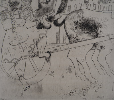 Marc CHAGALL : Le cocher qui a perdu son chemin (L'indication de la route), Gravure originale (photo de détail 8) - Crédit photo : Galerie Art.Paris