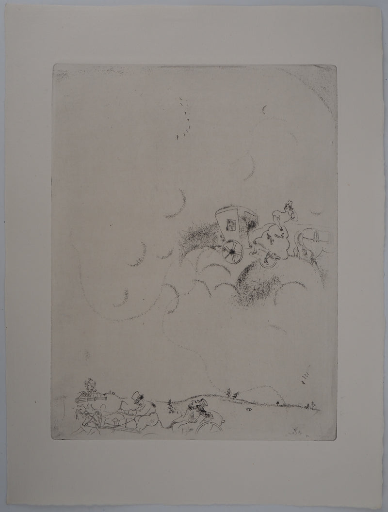 Marc CHAGALL : Les rêves de Tchitchikov, Gravure originale (vue générale) - Crédit photo : Galerie Art.Paris