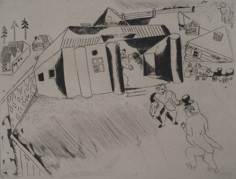 Marc CHAGALL : La maison de Sobakévitch, Gravure originale (photo de détail 3) - Crédit photo : Galerie Art.Paris