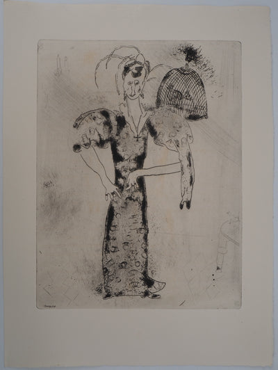 Marc CHAGALL : Madame Sobakévitch, Gravure originale (vue générale) - Crédit photo : Galerie Art.Paris