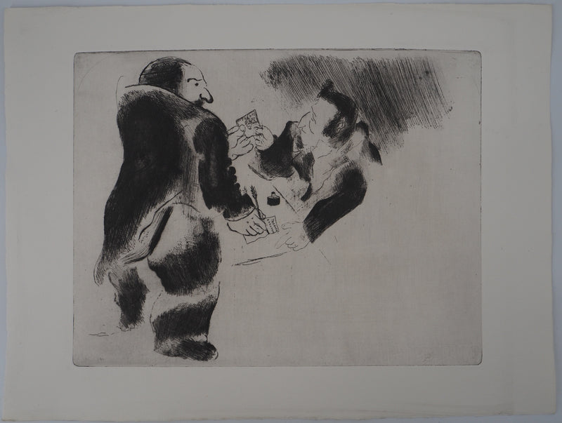 Marc CHAGALL : Les arrhes, Gravure originale (vue générale) - Crédit photo : Galerie Art.Paris