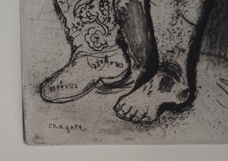 Marc CHAGALL : Danse de la joie (Tchitchikov triomphe en chemise), Gravure originale (photo de détail 2) - Crédit photo : Galerie Art.Paris