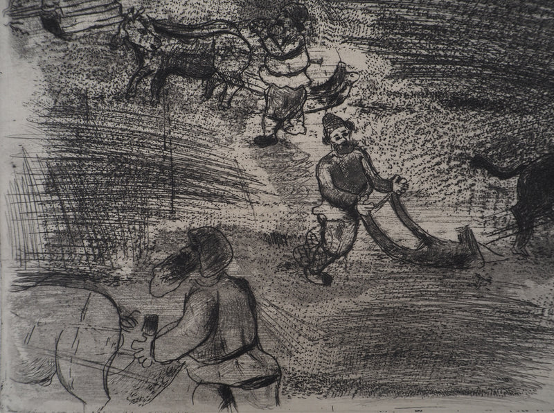 Marc CHAGALL : Le labourage, Gravure originale (photo de détail 8) - Crédit photo : Galerie Art.Paris