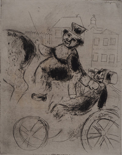 Marc CHAGALL : L'ivrogne, Gravure originale signée