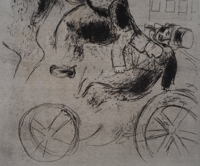 Marc CHAGALL : L'ivrogne, Gravure originale signée