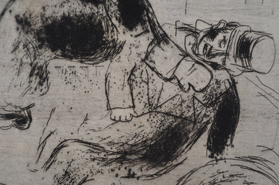 Marc CHAGALL : L'ivrogne, Gravure originale signée