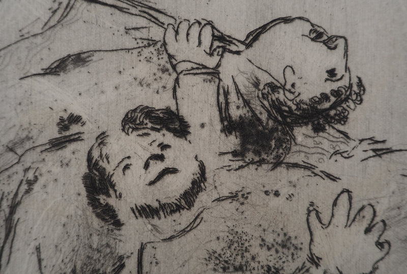 Marc CHAGALL : Etendus sur le lit, Gravure originale (photo de détail 6) - Crédit photo : Galerie Art.Paris