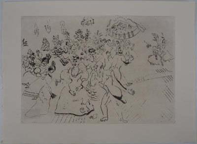 Marc CHAGALL : Bal chez le gouverneur, Gravure originale (vue générale) - Crédit photo : Galerie Art.Paris