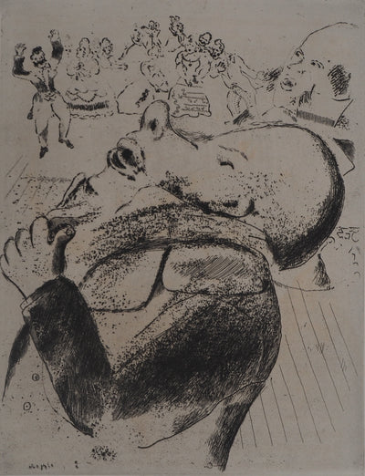 Marc CHAGALL : Le discours (Révélations de Nozdriov), Gravure originale (photo de détail 3) - Crédit photo : Galerie Art.Paris