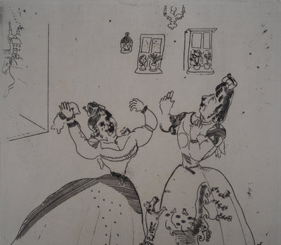 Marc CHAGALL : Deux danseuses slaves (Dames charmantes et charmantes à tous égards), Gravure originale (photo de détail 4) - Crédit photo : Galerie Art.Paris