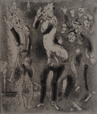 Marc CHAGALL : La grande stupeur (Les fonctionnaires amaigris), Gravure originale (photo de détail 3) - Crédit photo : Galerie Art.Paris