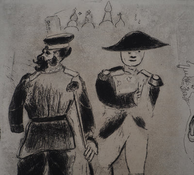 Marc CHAGALL : La rencontre avec Napoléon (Kopéikine et Napoléon), Gravure originale (photo de détail 4) - Crédit photo : Galerie Art.Paris