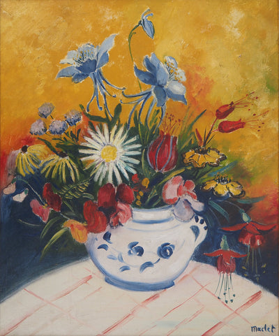 Elisée MACLET : Bouquet éclatant, Huile sur toile signée