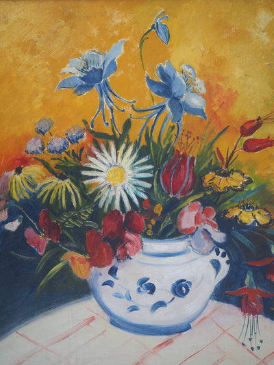 Elisée MACLET : Bouquet éclatant, Huile sur toile signée