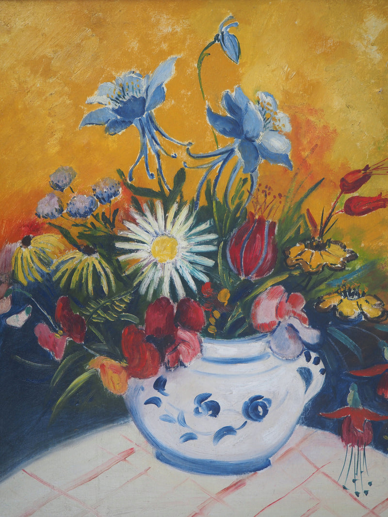 Elisée MACLET : Bouquet éclatant, Huile sur toile signée