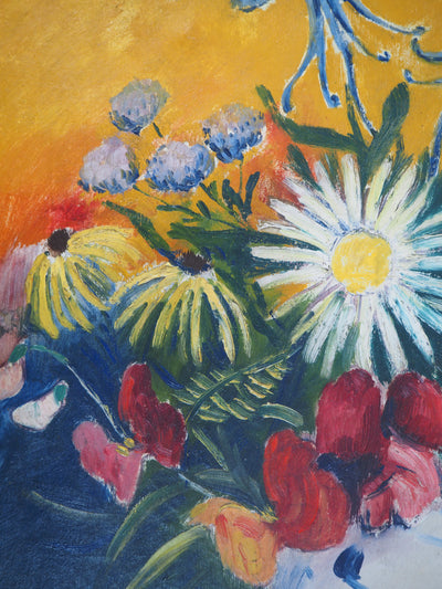 Elisée MACLET : Bouquet éclatant, Huile sur toile signée