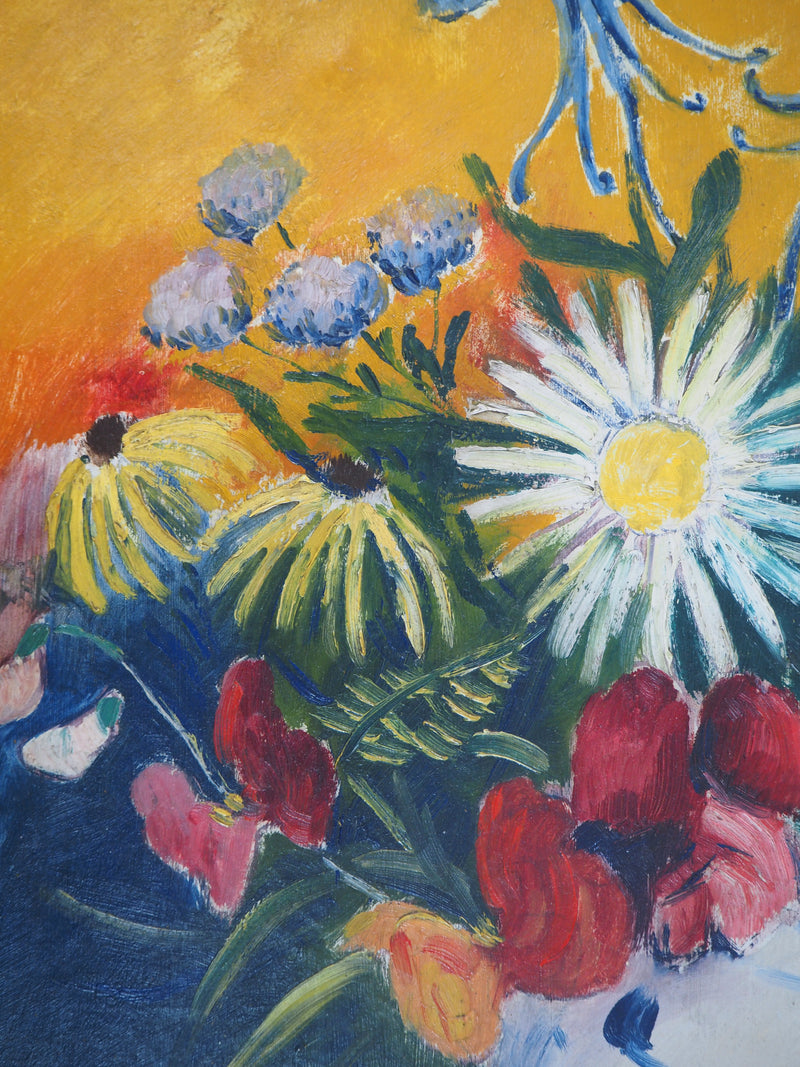 Elisée MACLET : Bouquet éclatant, Huile sur toile signée