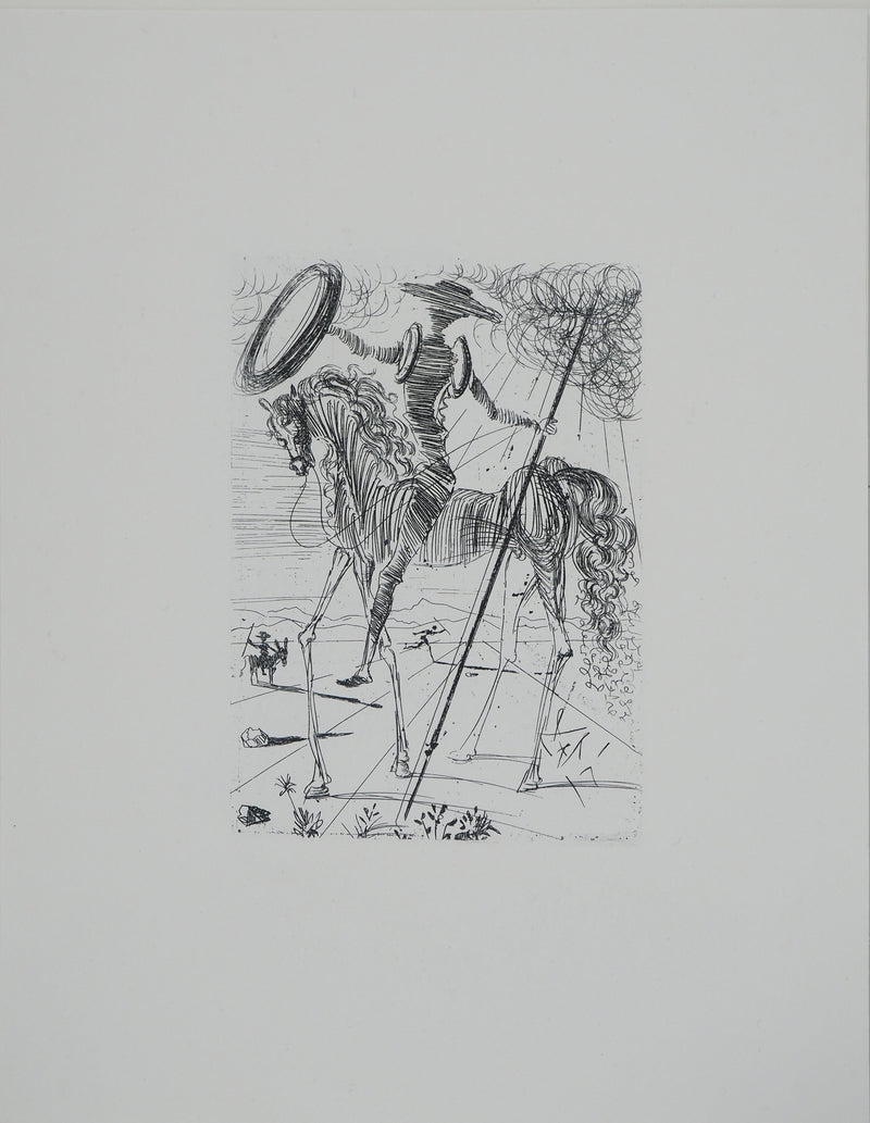 Salvador DALI : Don Quichotte et Sancho Panza, Gravure originale (vue générale) - Crédit photo : Galerie Art.Paris