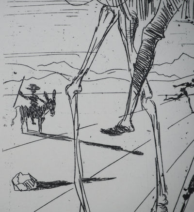 Salvador DALI : Don Quichotte et Sancho Panza, Gravure originale (photo de détail 4) - Crédit photo : Galerie Art.Paris