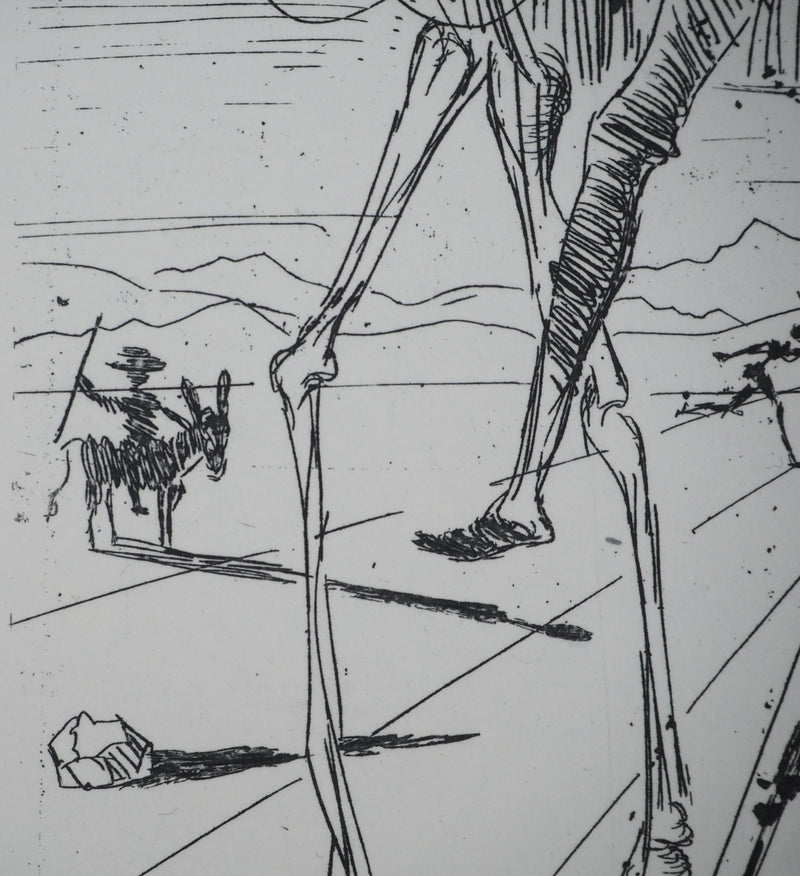 Salvador DALI : Don Quichotte et Sancho Panza, Gravure originale signée