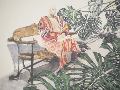 Sam SZAFRAN : L'homme au peignoir et feuillages, Héliogravure originale (photo de détail 4) - Crédit photo : Galerie Art.Paris