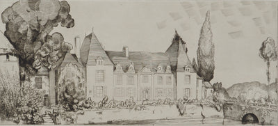 Jean-Emile LABOUREUR : Vue du château de Villaines, Gravure originale (photo de détail 3) - Crédit photo : Galerie Art.Paris