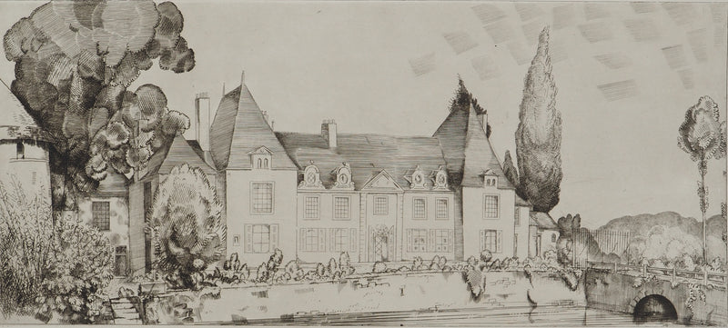 Jean-Emile LABOUREUR : Vue du château de Villaines, Gravure originale (photo de détail 3) - Crédit photo : Galerie Art.Paris