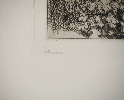 Jean-Emile LABOUREUR : Vue du château de Villaines, Gravure originale (photo de détail 2) - Crédit photo : Galerie Art.Paris