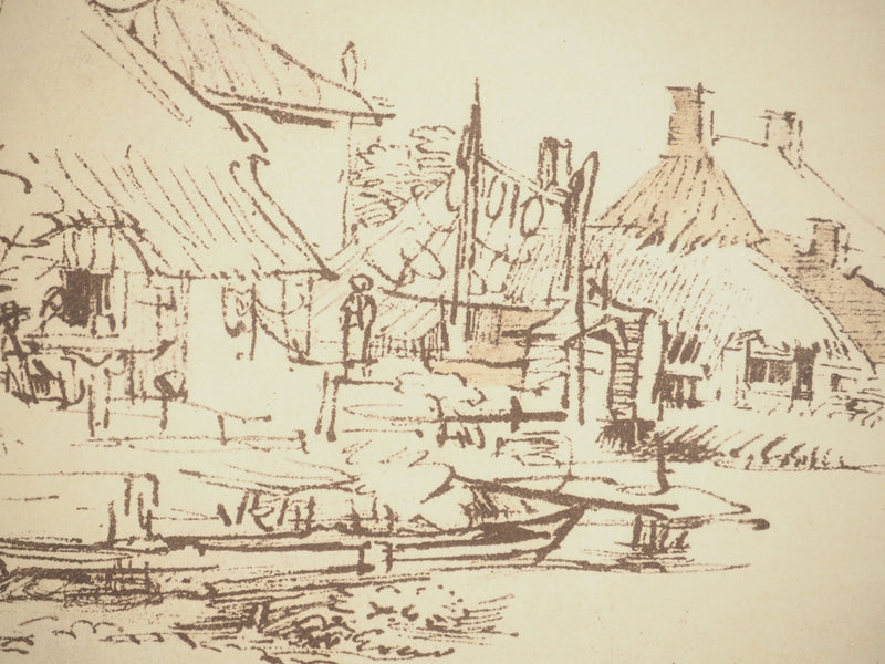  REMBRANDT : Maisons sur le bord d&