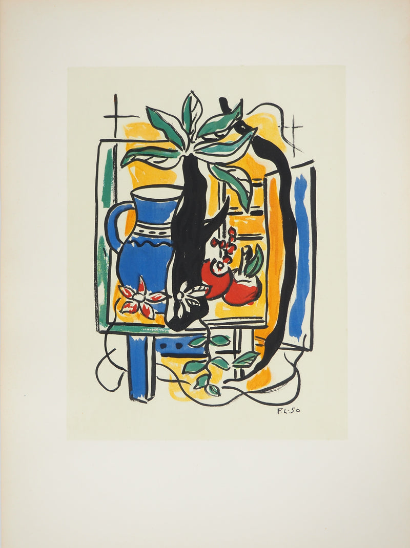 Fernand LEGER : Nature morte au pichet bleu, c, Lithographie originale (photo de détail 3) - Crédit photo : Galerie Art.Paris