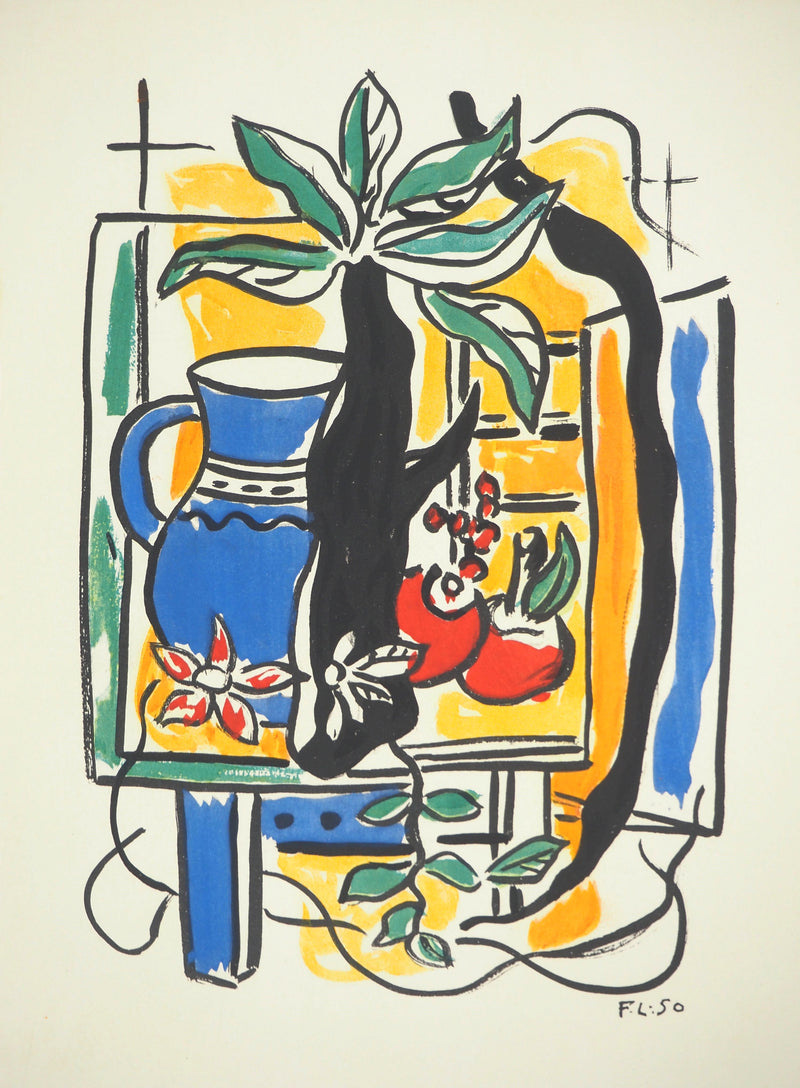 Fernand LEGER : Nature morte au pichet bleu, c, Lithographie originale (vue générale) - Crédit photo : Galerie Art.Paris