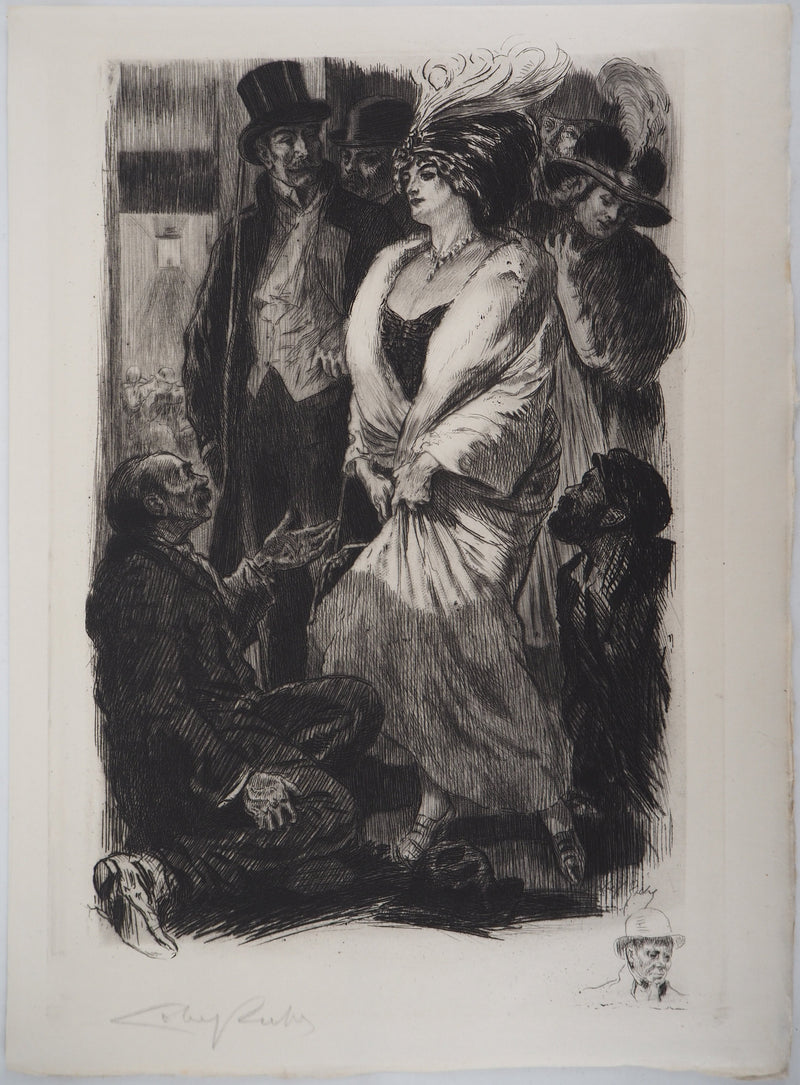 Alméry LOBEL-RICHE : Séduction, Gravure originale signée
