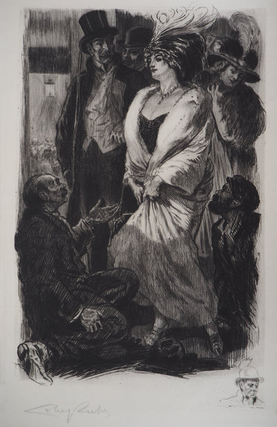 Alméry LOBEL-RICHE : Séduction, Gravure originale signée