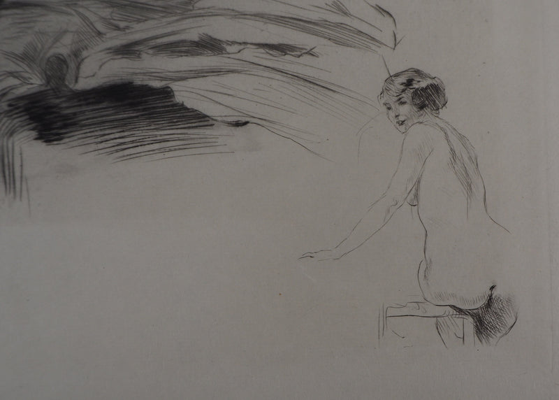 Alméry LOBEL-RICHE : Scène intime, Gravure originale signée