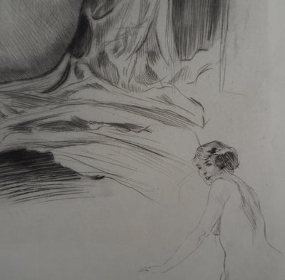Alméry LOBEL-RICHE : Scène intime, Gravure originale signée